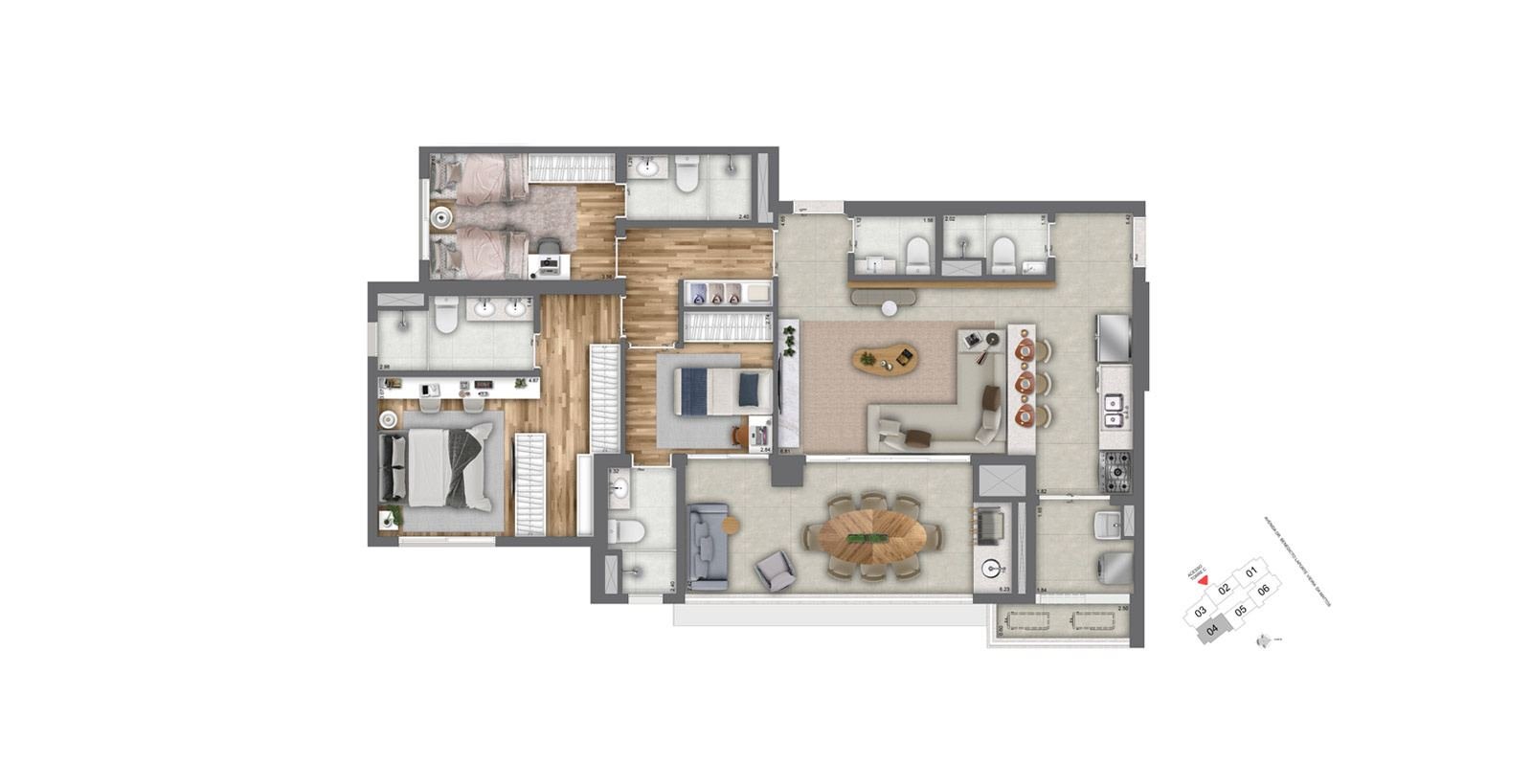 Planta de 88 m2