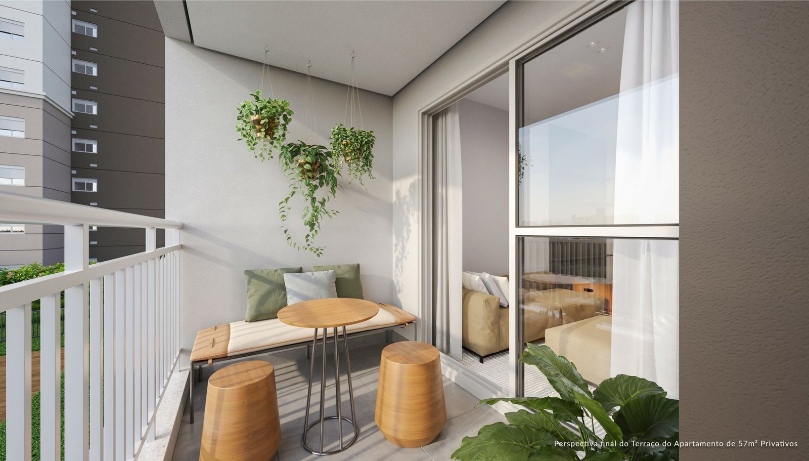 Terraço decorado 57 m²