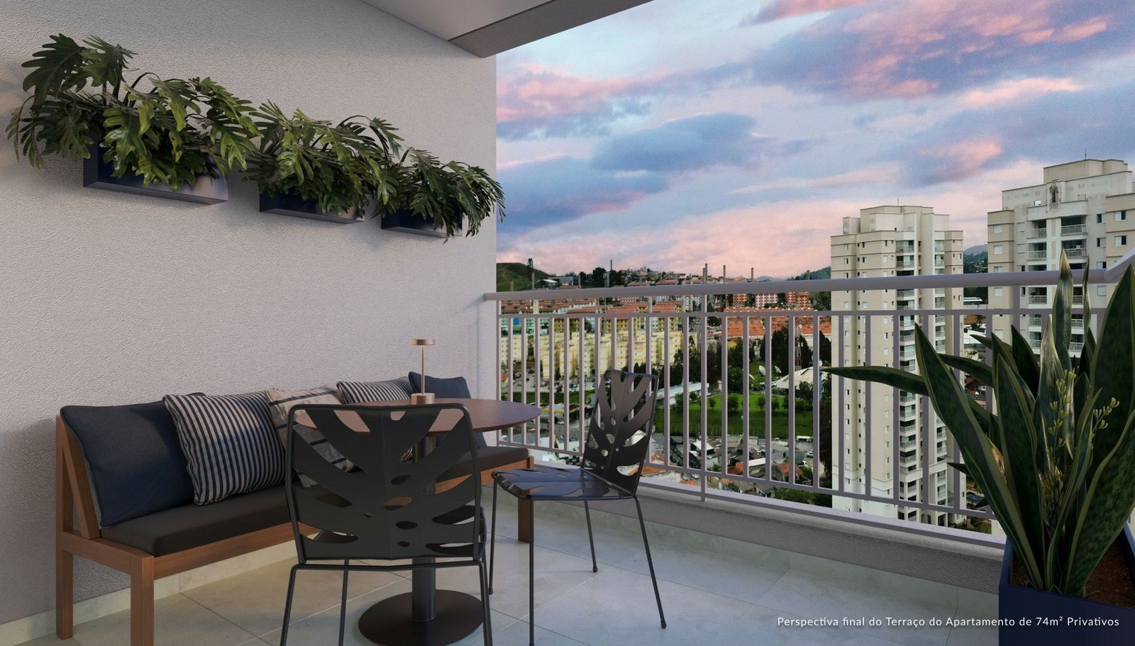 Terraço decorado 74 m²